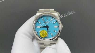 K Factory Rolex Oyster Perpetual 3230 Movement 41mm Blue Face Watch